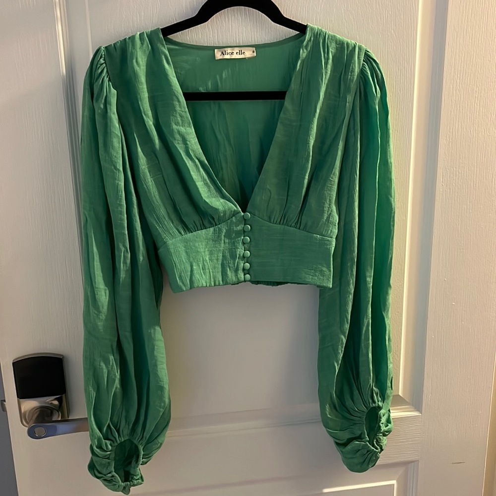 Green crop top